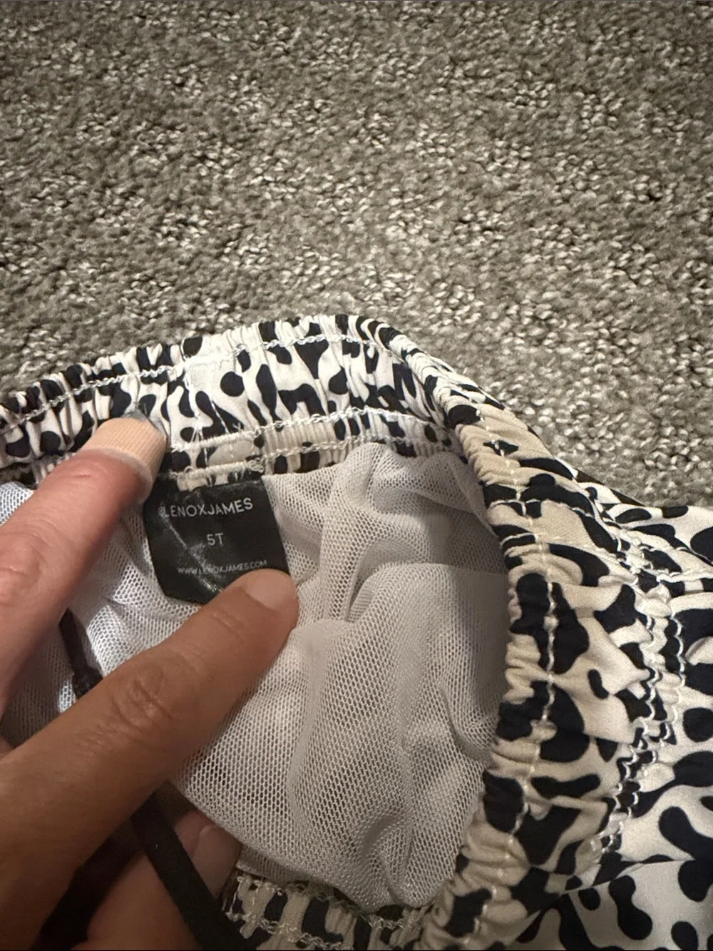 LNX Kids Black & White Printed Swim Trunks
